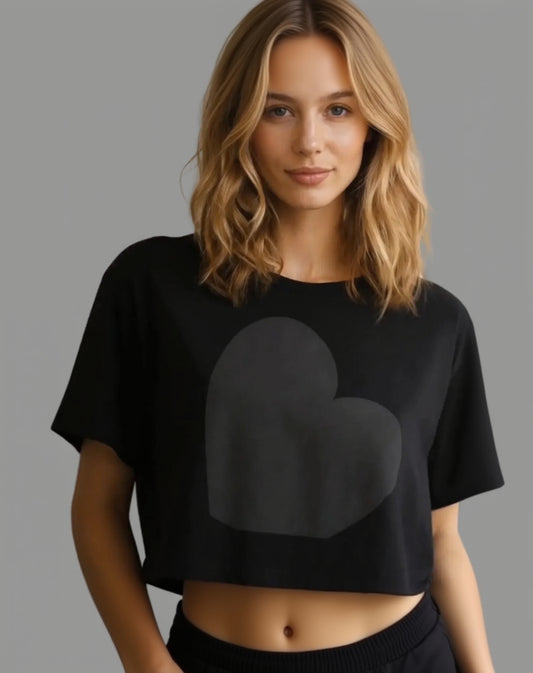 THE BLACK GREY CROP TEE