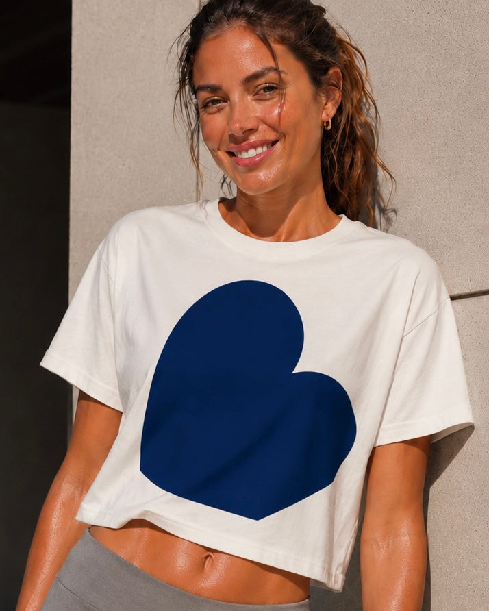 THE ECRU NAVY CROP TEE